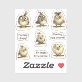 Schattigee grillen Vogels 1 sepia Sticker