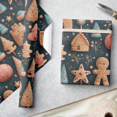 Schattigee grillige 3D peperkoek kerst Cadeaupapier