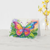 Schattigee grillige Abstracte vlinderkunst Kaart (Gele Bloem)