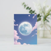 Schattigee grillige afbeelding van de maan aan de  briefkaart (Staand voorkant)