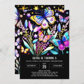 Schattigee grillige afdrukbare vlinder verjaardag kaart (Voorkant / Achterkant)