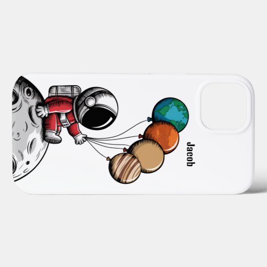 Schattigee grillige astronaut, Planet Outer Space, Case-Mate iPhone Case (Achterkant (horizontaal))
