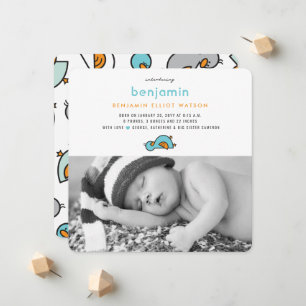 Schattigee grillige Baby eendjes baby jongen foto  Aankondiging