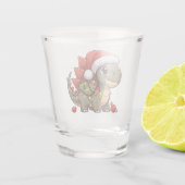 Schattigee/grillige baby kerstdino shot glas (Achterkant)