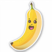 Schattigee grillige banaan cartoon sticker (Voorkant)
