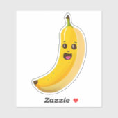 Schattigee grillige banaan cartoon sticker (Vel)