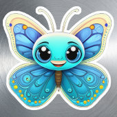 Schattigee grillige blauw Kinder vlinder Cartoon G Sticker