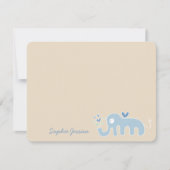 Schattigee grillige blauwe olifant liefde jongen B Bedankkaart (Voorkant)
