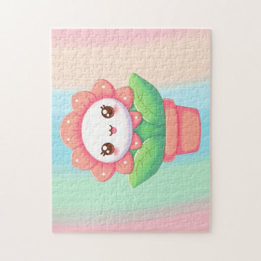 Schattigee, grillige bloem in pot legpuzzel (Verticaal)