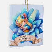 Schattigee grillige bloemen Sweet Dreams Slaapfee Keramisch Ornament (Rechts)