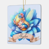 Schattigee grillige bloemen Sweet Dreams Slaapfee Keramisch Ornament (Links)