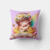 Schattigee grillige bloemen Sweet Dreams Slaapfee Kussen (Achterkant)