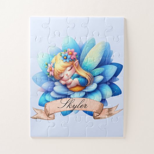 Schattigee grillige bloemen Sweet Dreams Slaapfee Legpuzzel (Verticaal)