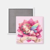 Schattigee grillige bloemen Sweet Dreams Slaapfee Magneet (Voorkant / Achterkant)