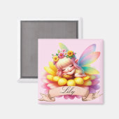 Schattigee grillige bloemen Sweet Dreams Slaapfee Magneet (Voorkant / Achterkant)