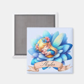 Schattigee grillige bloemen Sweet Dreams Slaapfee Magneet (Voorkant / Achterkant)