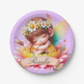 Schattigee grillige bloemen Sweet Dreams Slaapfee Papieren Bordje (Voorkant)