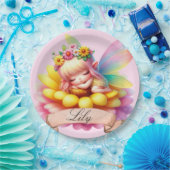 Schattigee grillige bloemen Sweet Dreams Slaapfee Papieren Bordje (Feest)