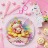 Schattigee grillige bloemen Sweet Dreams Slaapfee Papieren Bordje (Feest)