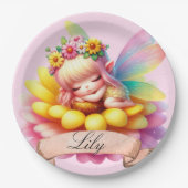 Schattigee grillige bloemen Sweet Dreams Slaapfee Papieren Bordje (Voorkant)