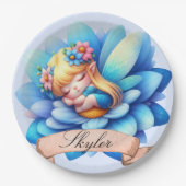 Schattigee grillige bloemen Sweet Dreams Slaapfee Papieren Bordje (Voorkant)