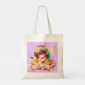 Schattigee grillige bloemen Sweet Dreams Slaapfee Tote Bag (Achterkant)