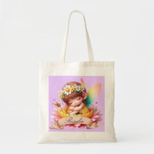 Schattigee grillige bloemen Sweet Dreams Slaapfee Tote Bag