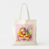 Schattigee grillige bloemen Sweet Dreams Slaapfee Tote Bag (Achterkant)
