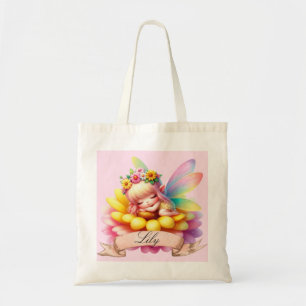 Schattigee grillige bloemen Sweet Dreams Slaapfee Tote Bag