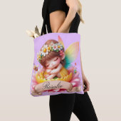 Schattigee grillige bloemen Sweet Dreams Slaapfee Tote Bag (Dichtbij)