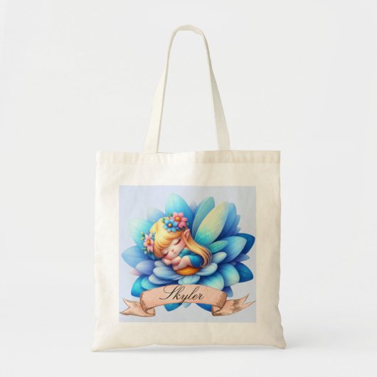 Schattigee grillige bloemen Sweet Dreams Slaapfee Tote Bag (Voorkant)