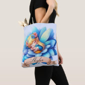 Schattigee grillige bloemen Sweet Dreams Slaapfee Tote Bag (Dichtbij)