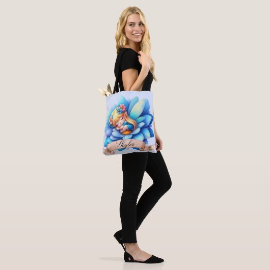 Schattigee grillige bloemen Sweet Dreams Slaapfee Tote Bag (Op model)