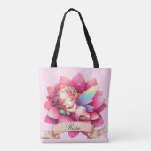 Schattigee grillige bloemen Sweet Dreams Slaapfee Tote Bag (Achterkant)