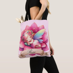 Schattigee grillige bloemen Sweet Dreams Slaapfee Tote Bag