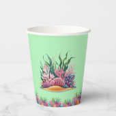 Schattigee grillige bloemen Zee Lion foto verjaard Papieren Bekers (Achterkant)
