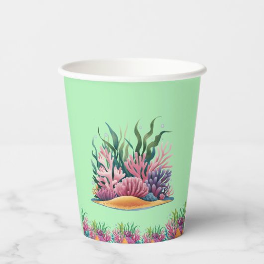 Schattigee grillige bloemen Zee Lion foto verjaard Papieren Bekers (Achterkant)