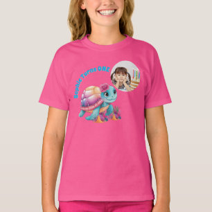Schattigee grillige bloemen Zee schildpad foto ver T-shirt