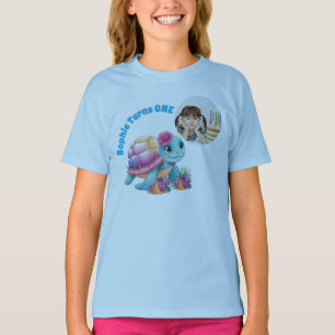 Schattigee grillige bloemen Zee schildpad foto ver T-shirt