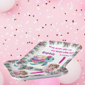 Schattigee grillige bloemen Zee Schildpad Girly Ve Papieren Bordje