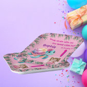 Schattigee grillige bloemen Zee Schildpad Girly Ve Papieren Bordje