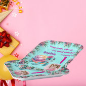 Schattigee grillige bloemen Zee Schildpad Girly Ve Papieren Bordje