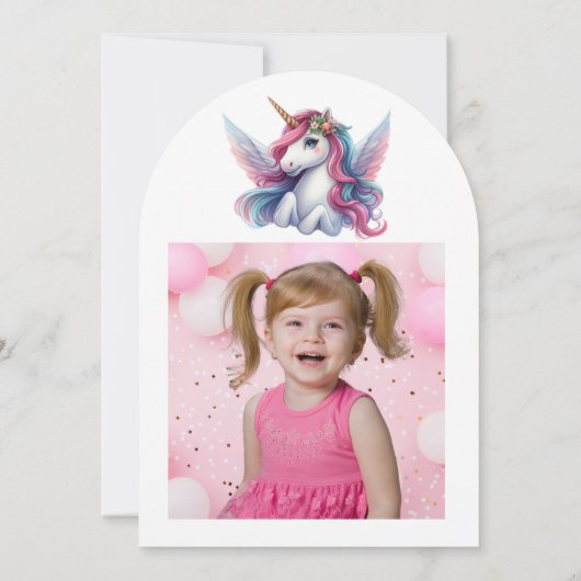 Schattigee grillige bloemeneenhoorn foto Kids Verj Kaart (Achterkant)