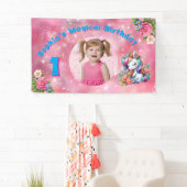 Schattigee grillige bloemeneenhoorn Girly 1e verja Spandoek (Insitu)