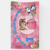 Schattigee grillige bloemeneenhoorn Girly 1e verja Spandoek (Verticaal)