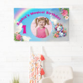 Schattigee grillige bloemeneenhoorn Girly 1e verja Spandoek (Insitu)