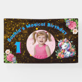 Schattigee grillige bloemeneenhoorn Girly 1e verja Spandoek (Horizontaal)