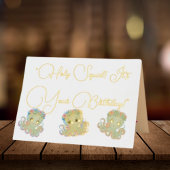 Schattigee grillige bloemenoctopus Foto Kids Verja Folie Wenskaart