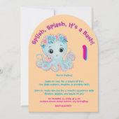 Schattigee grillige bloemenoctopus Girly Kids Verj Kaart (Voorkant)