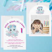 Schattigee grillige bloemenoctopus Girly Kids Verj Kaart